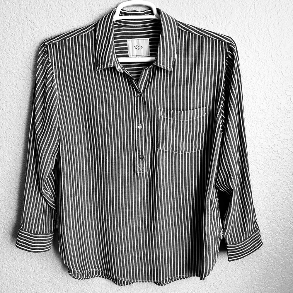 Rails Long Sleeves Striped Rayon Top